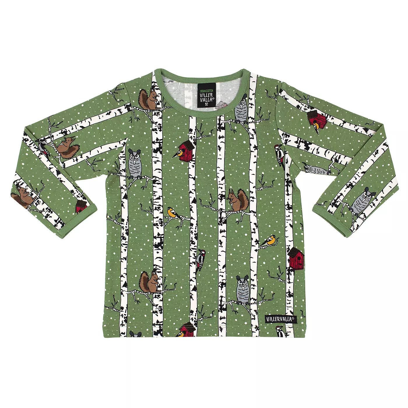 Villervalla T-Shirt LS Woodpecker Moss