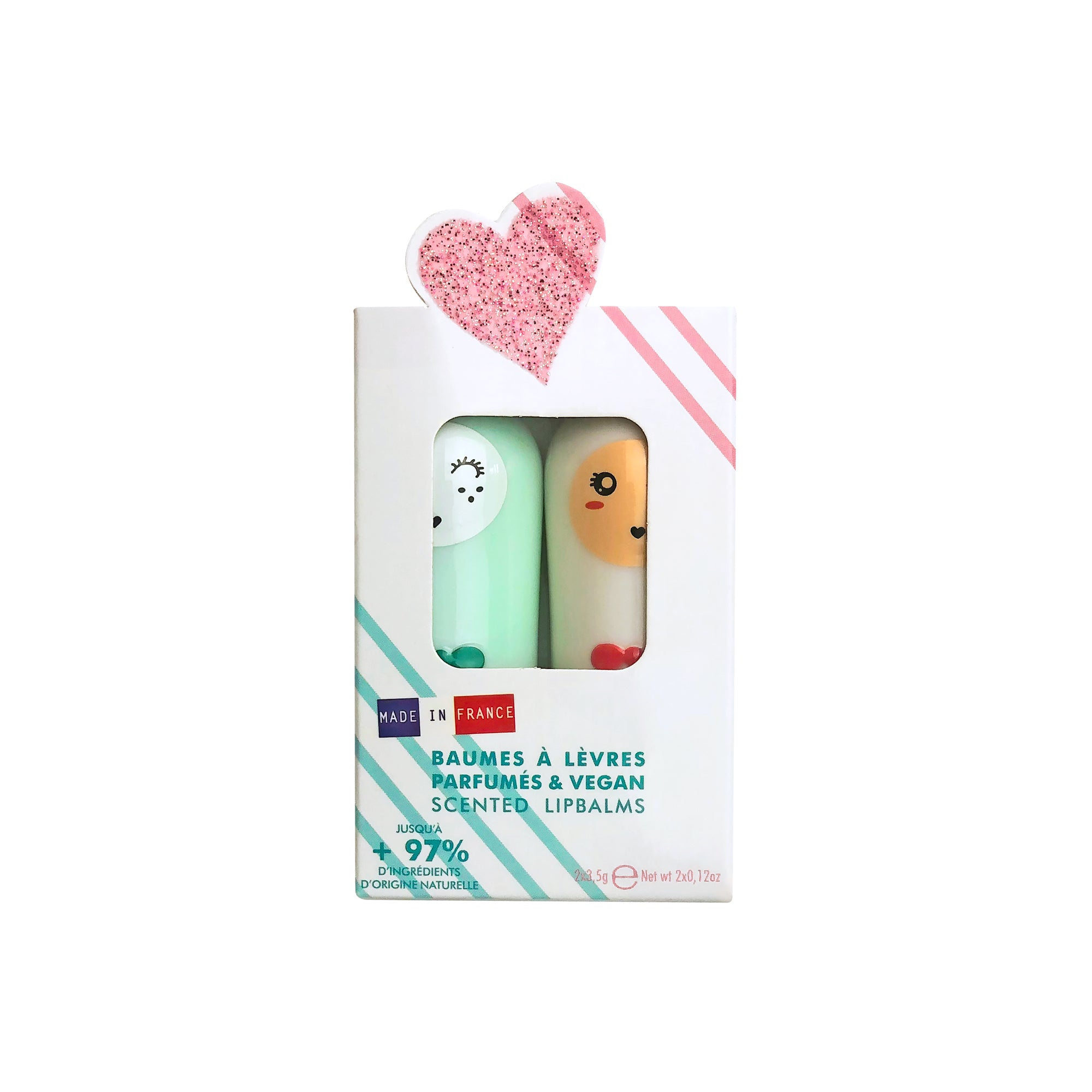 INUWET Bunny Lip Balm Pastel Sweet Duo Gift Set - Apple & Cotton Candy