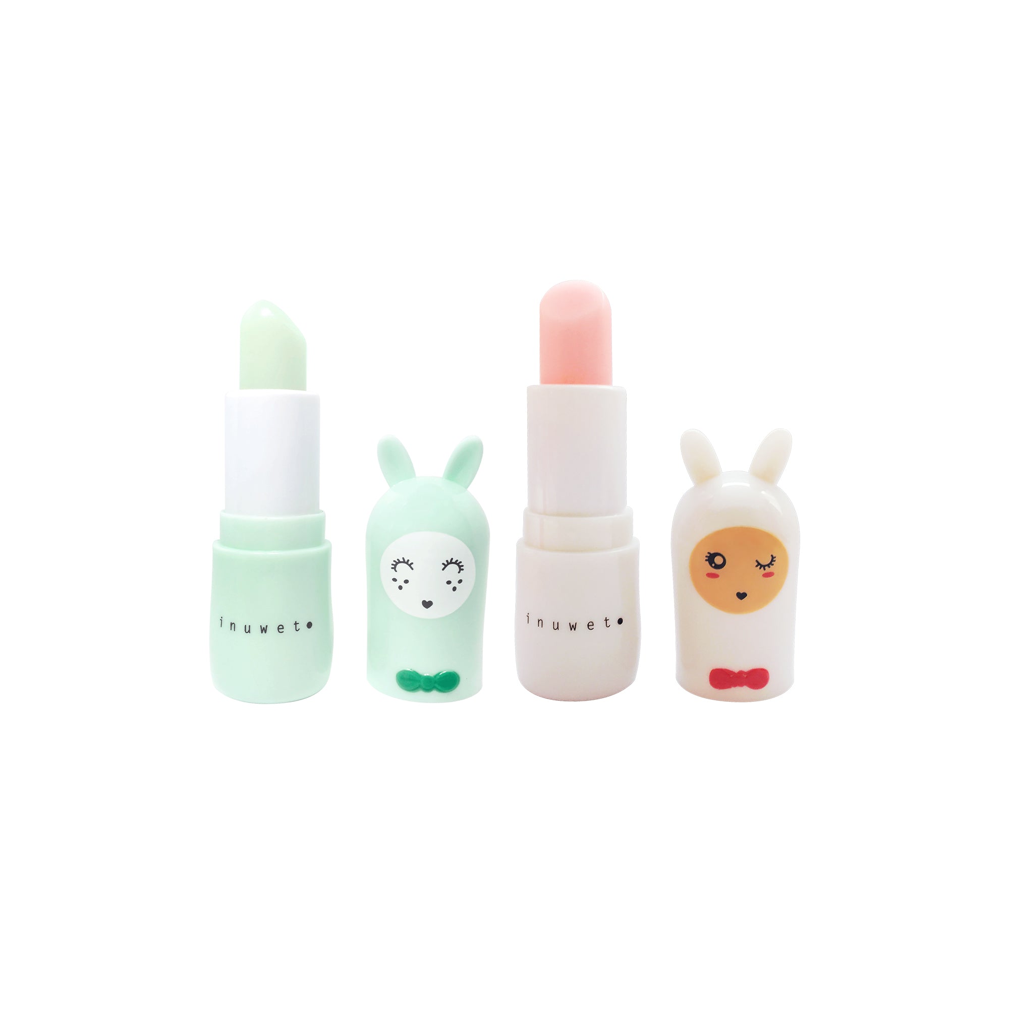 INUWET Bunny Lip Balm Pastel Sweet Duo Gift Set - Apple & Cotton Candy