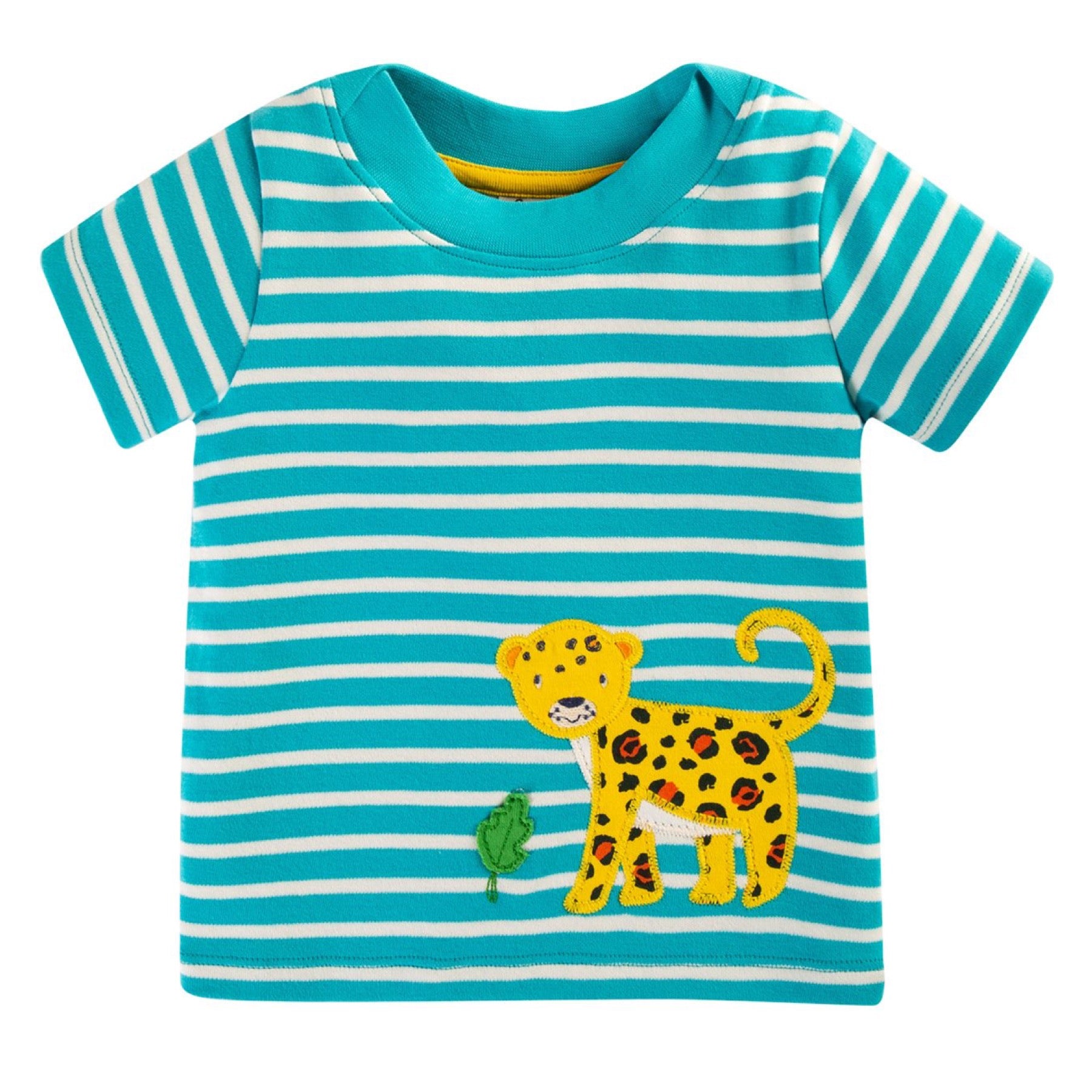 Frugi Easy On T-shirt Tropical Seaside Breton/Jaguar