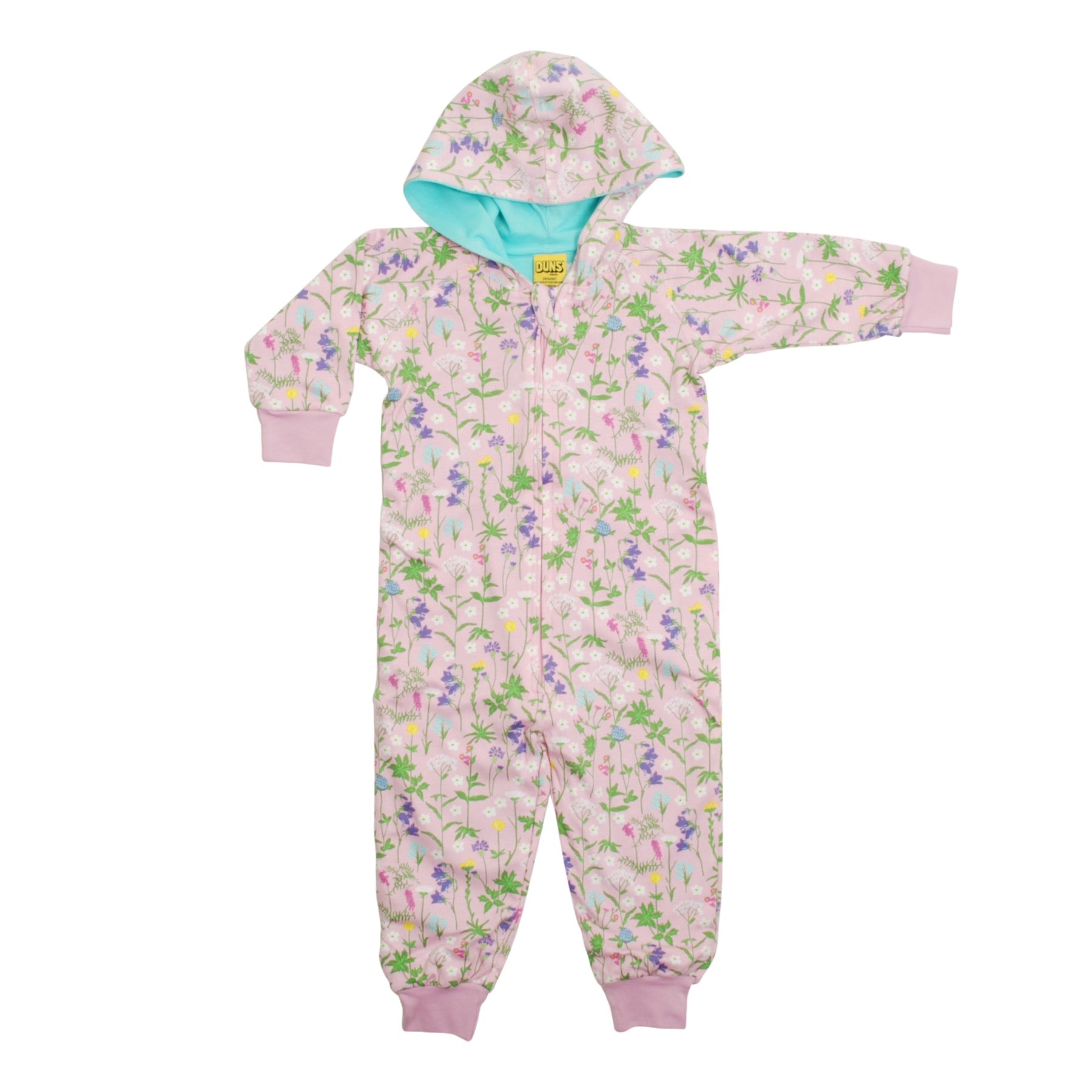 DUNS Sweden Lined Suit with Hood Wild Flowers Pink