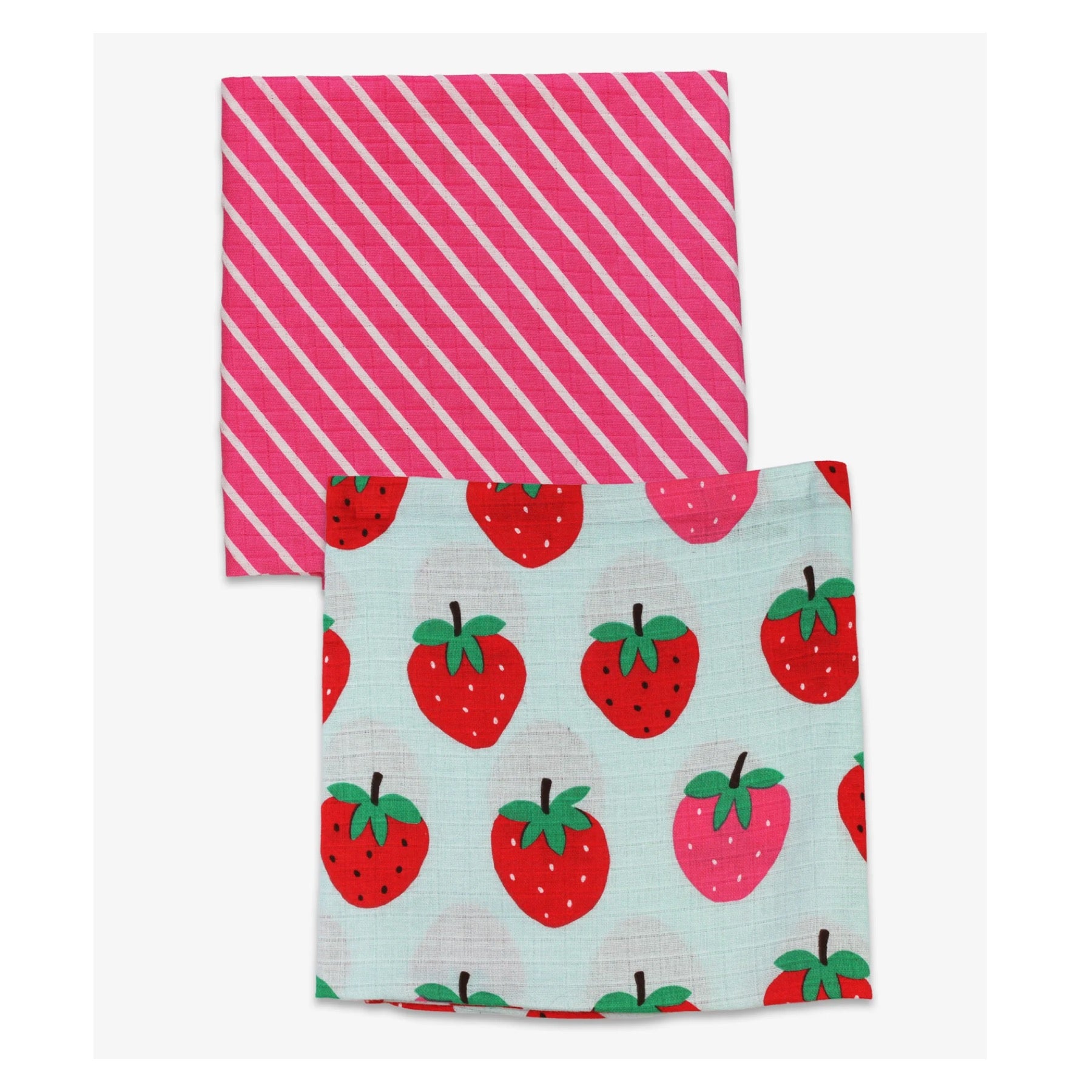 Toby Tiger Muslins (2 Pack) Strawberry