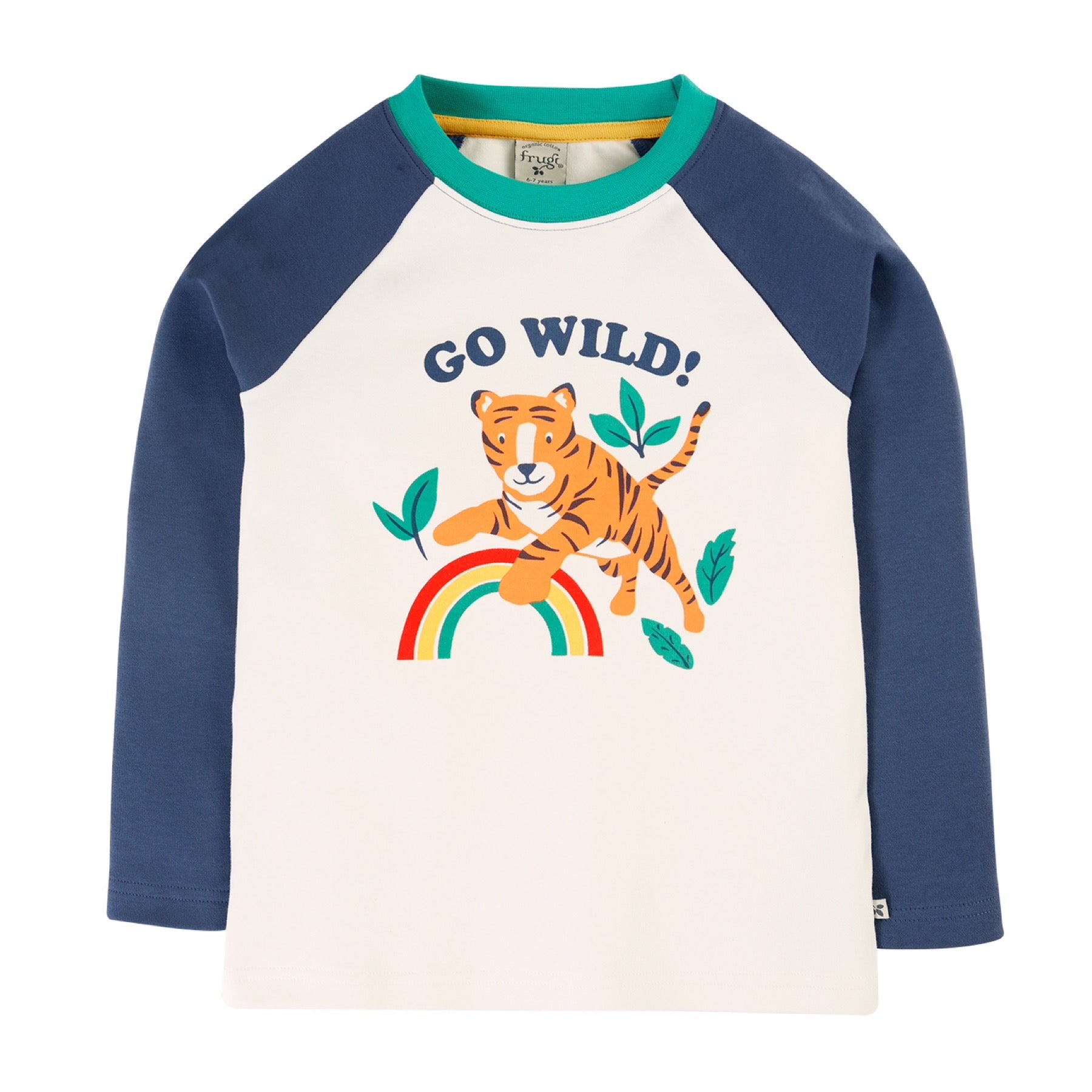 Frugi Tamar Raglan Top LS Navy Blue / Go Wild