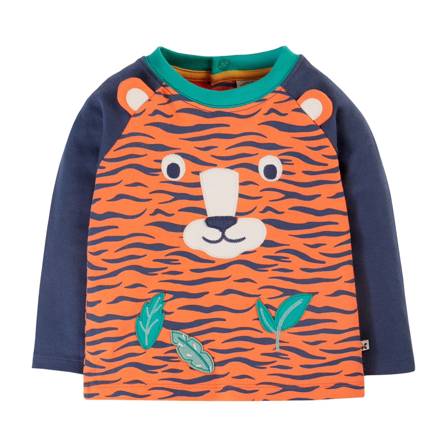 Frugi Happy Raglan Top LS Tiger / Tiger Face