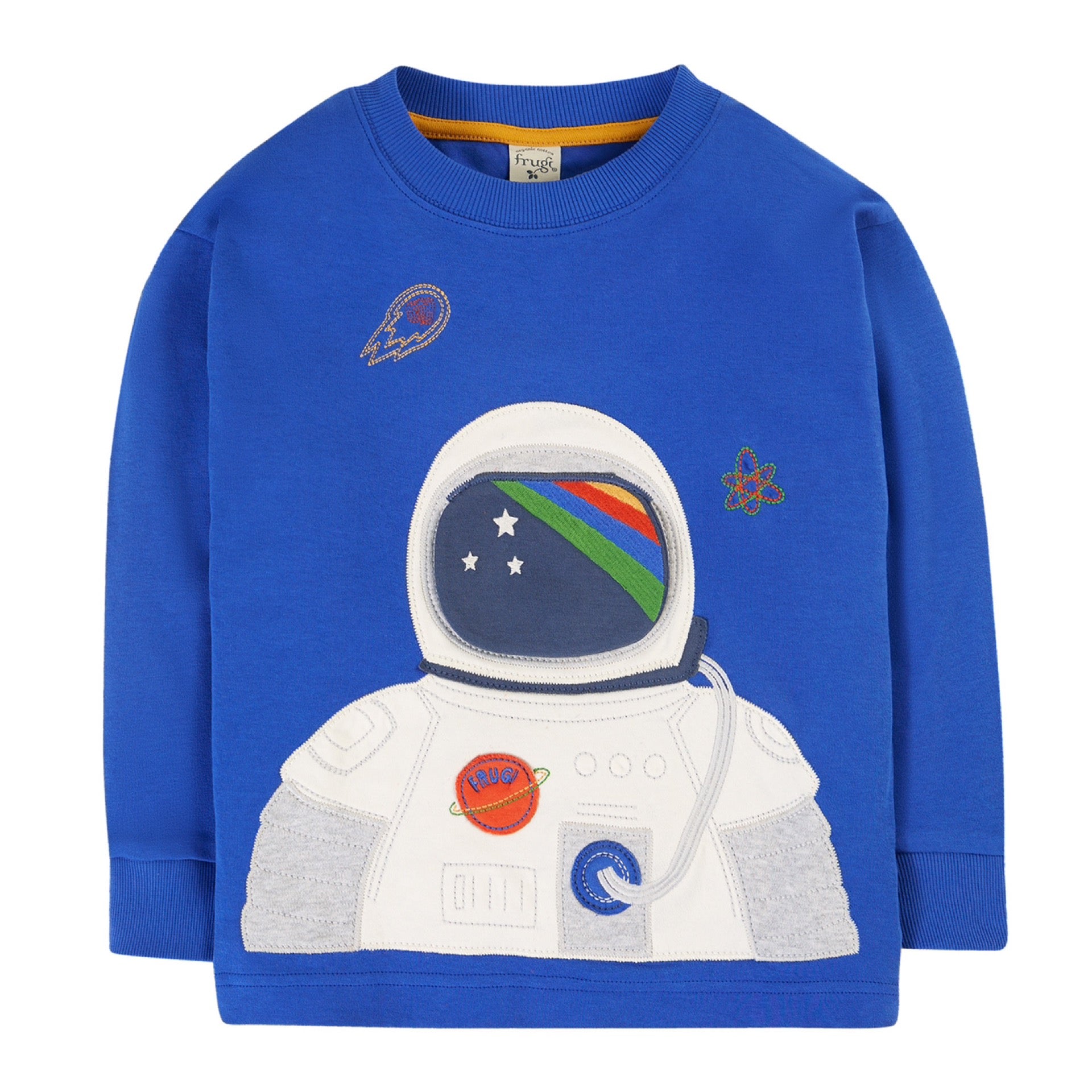 Frugi Owen Interactive Top LS Blue Tang / Astronaut