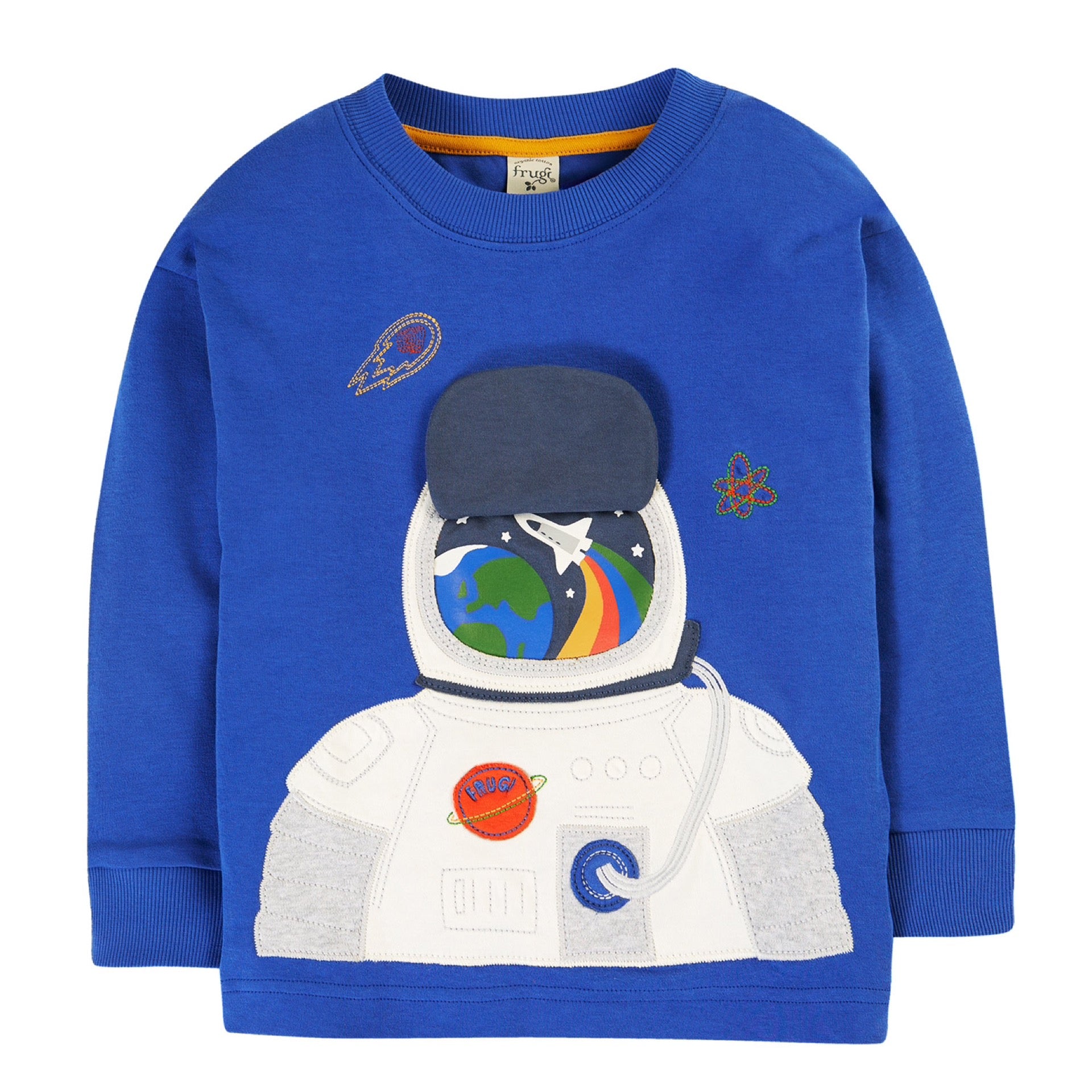 Frugi Owen Interactive Top LS Blue Tang / Astronaut