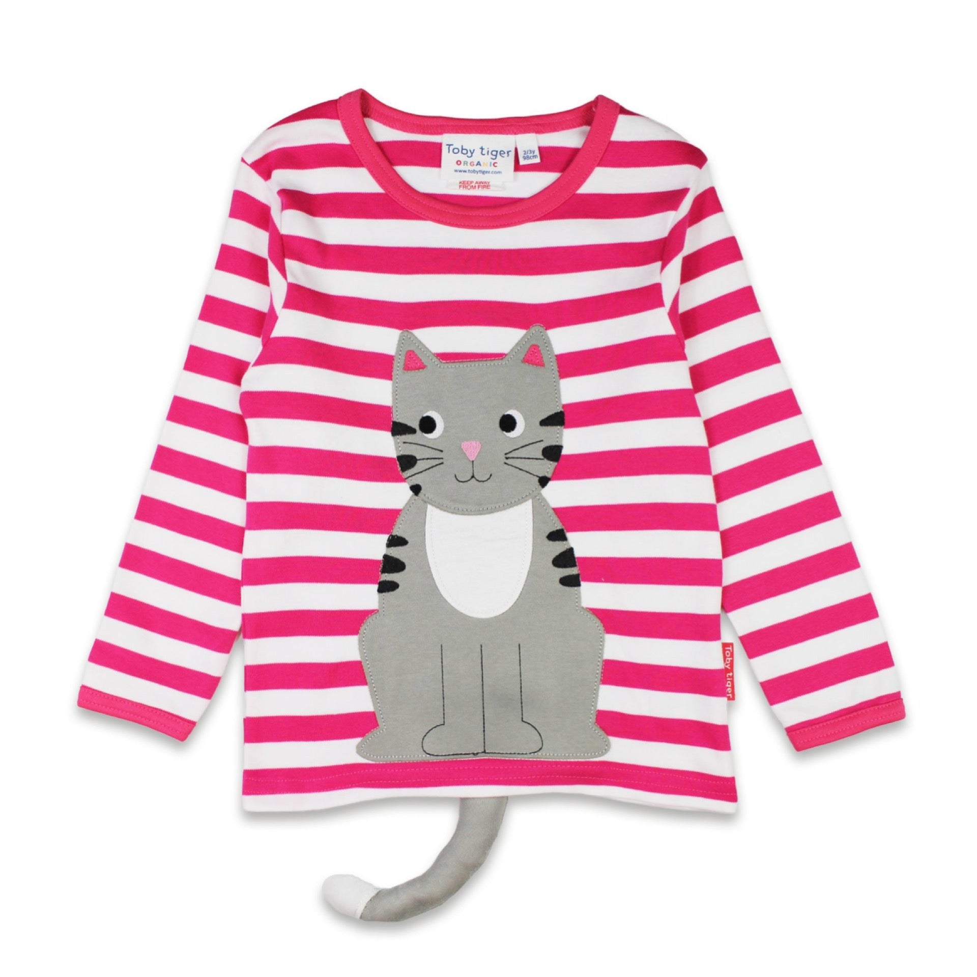 Toby Tiger T-Shirt LS Pink Kitten Applique