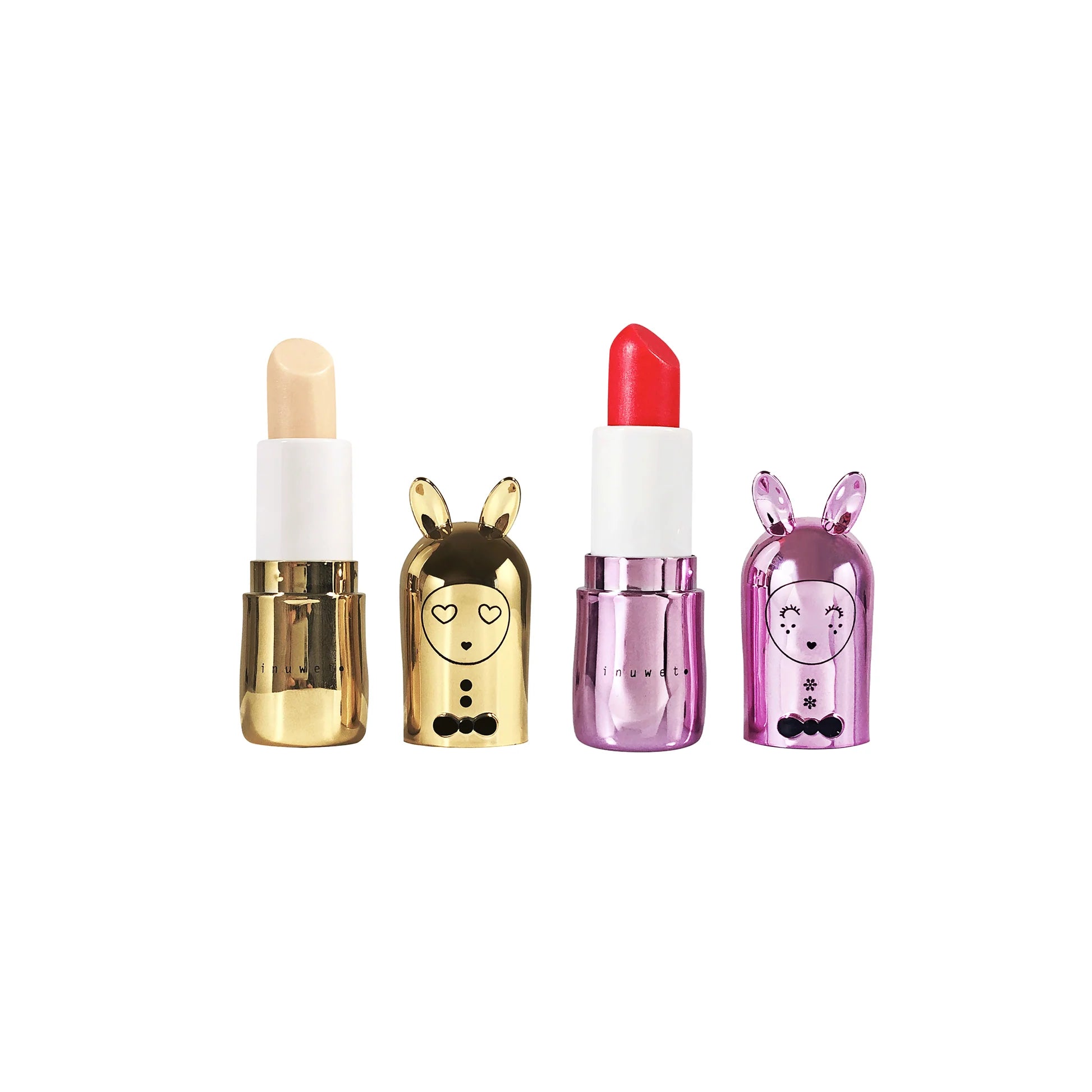 INUWET Bunny Lip Balm Jingle Pink Duo Gift Set - Cheesecake & Raspberry Sorbet