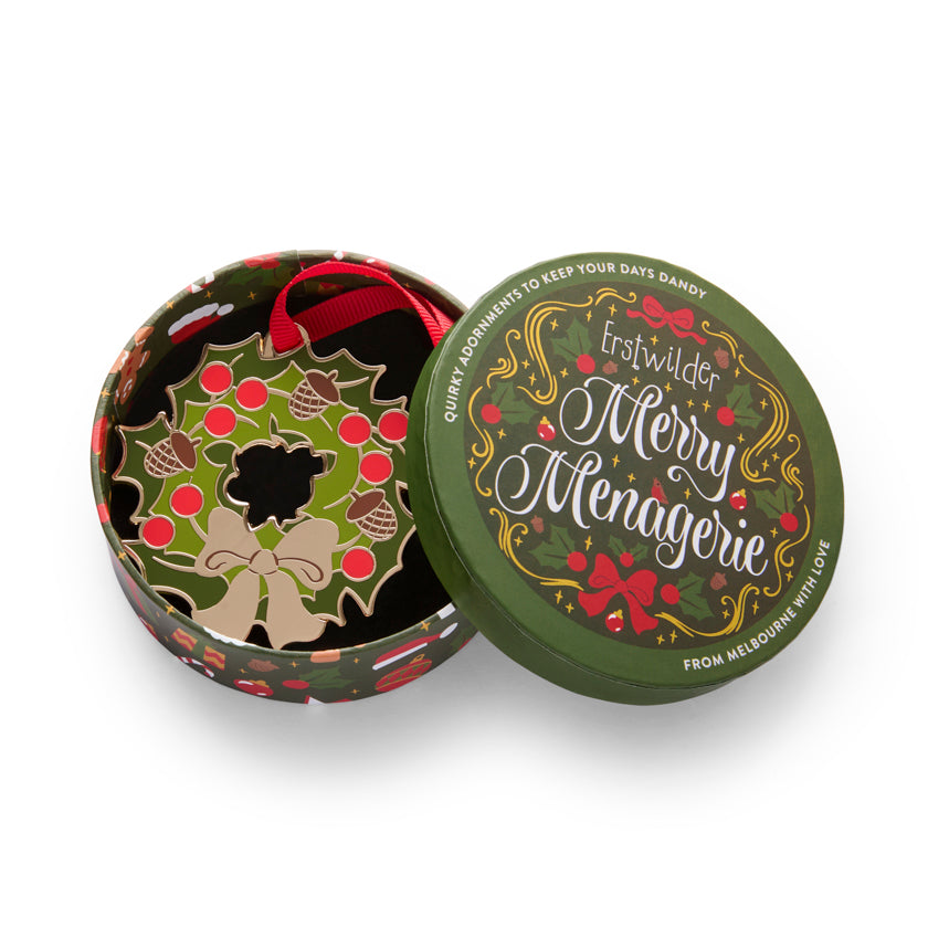 Erstwilder Forest Wreath Enamel Ornament