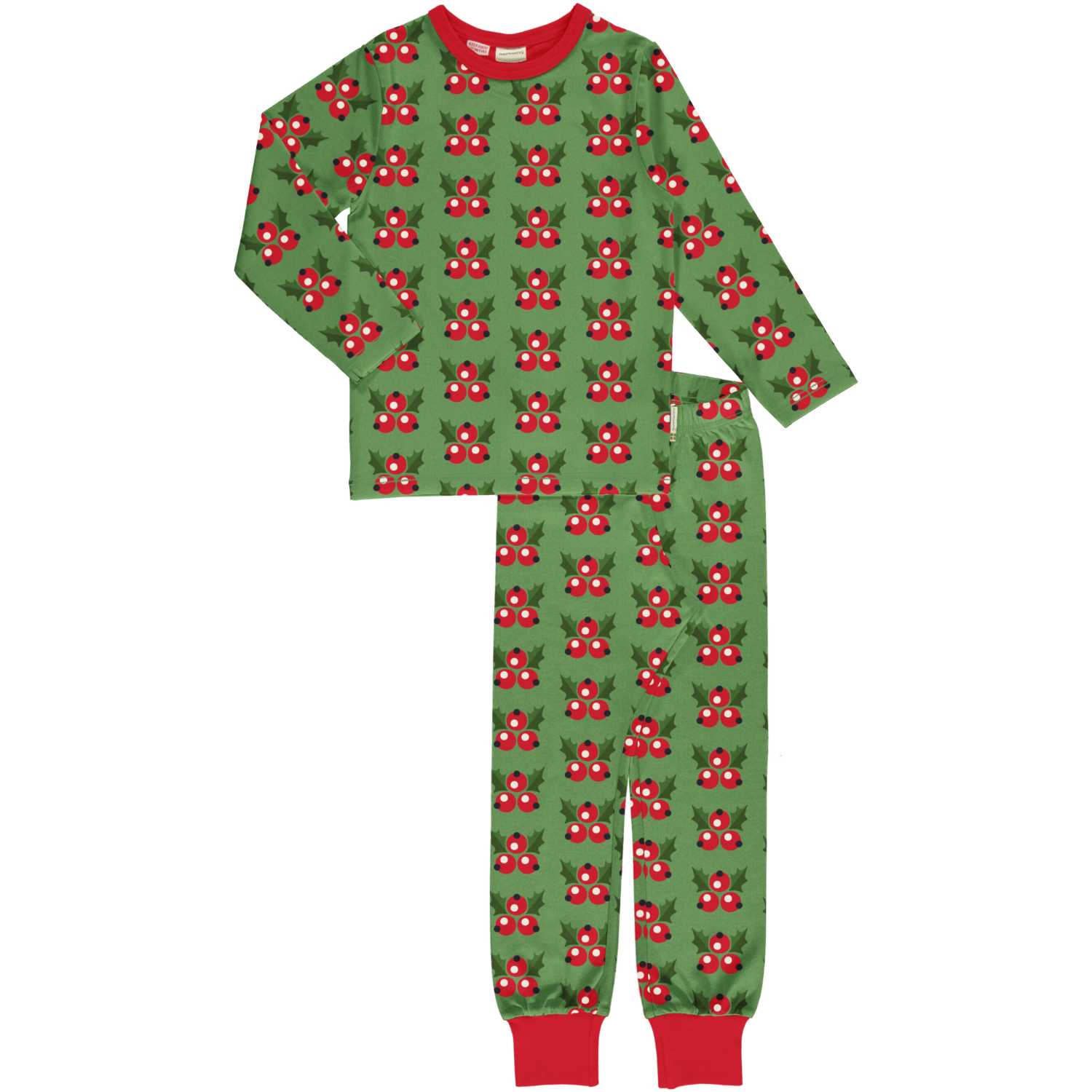 Maxomorra Pyjama Set LS Christmas Holly