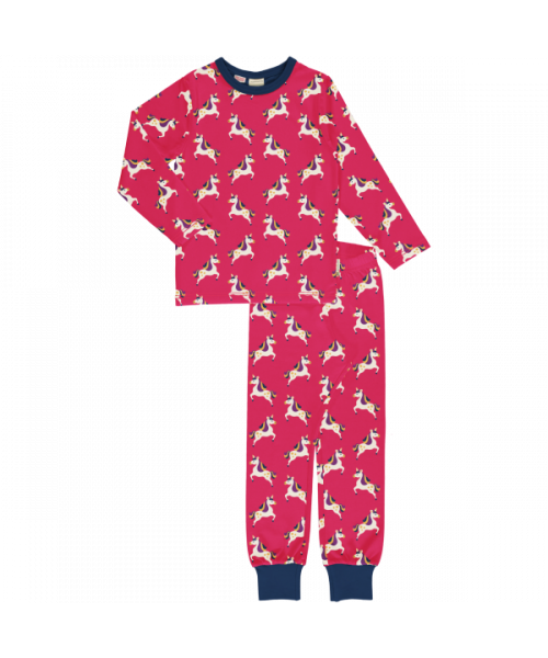 Maxomorra Pyjama Set LS Forest Unicorn
