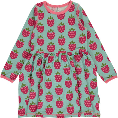 Maxomorra Dress Spin LS Raspberry - little-tiger-togs