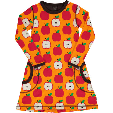 Maxomorra Dress LS Classic Apple,little-tiger-togs.