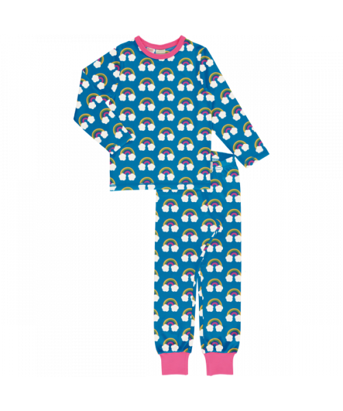 Maxomorra Pyjama Set LS Farm Rainbow