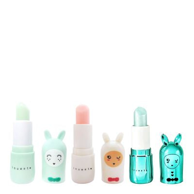 INUWET Bunny Lip Balm Seashell Trio Gift Set - Apple, Cotton Candy & Cupcake