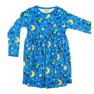 DUNS Sweden Dress Twirly LS Mother Earth Blue,little-tiger-togs.
