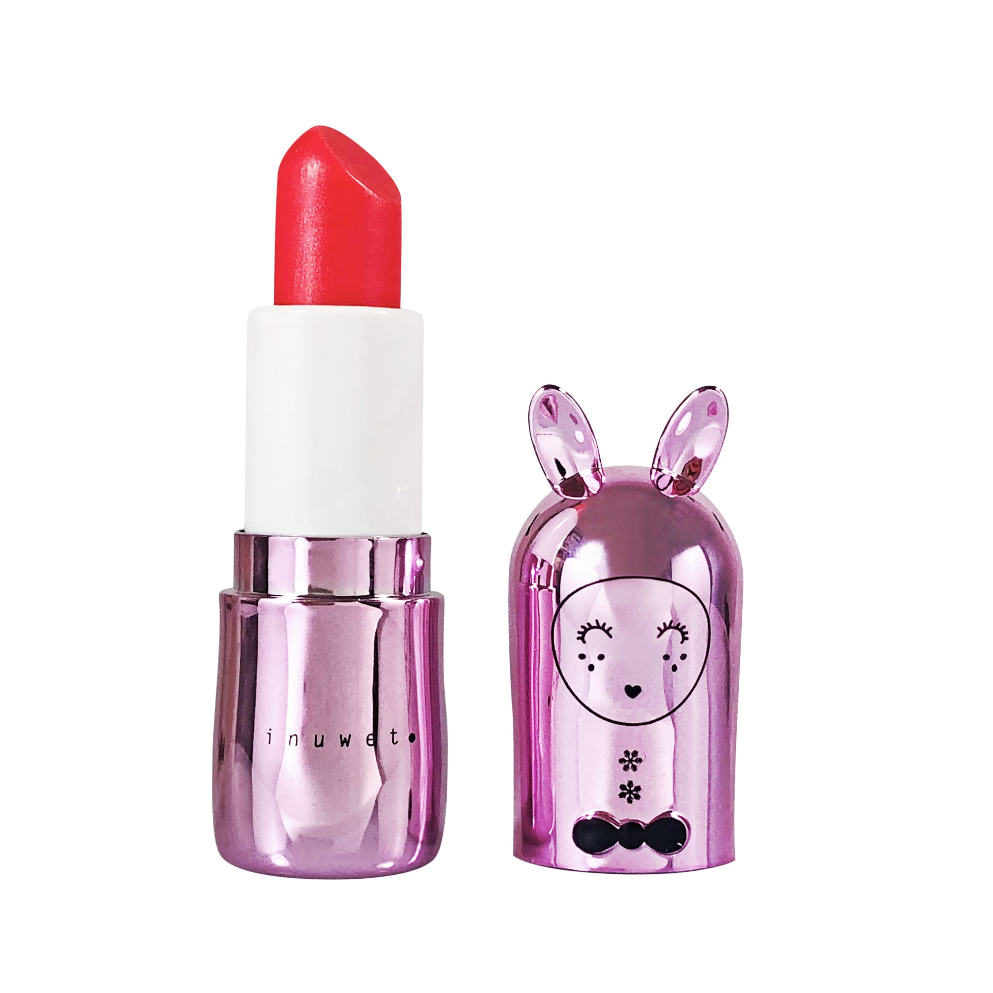 INUWET Bunny Lip Balm Metal Rose -  Raspberry Sorbet