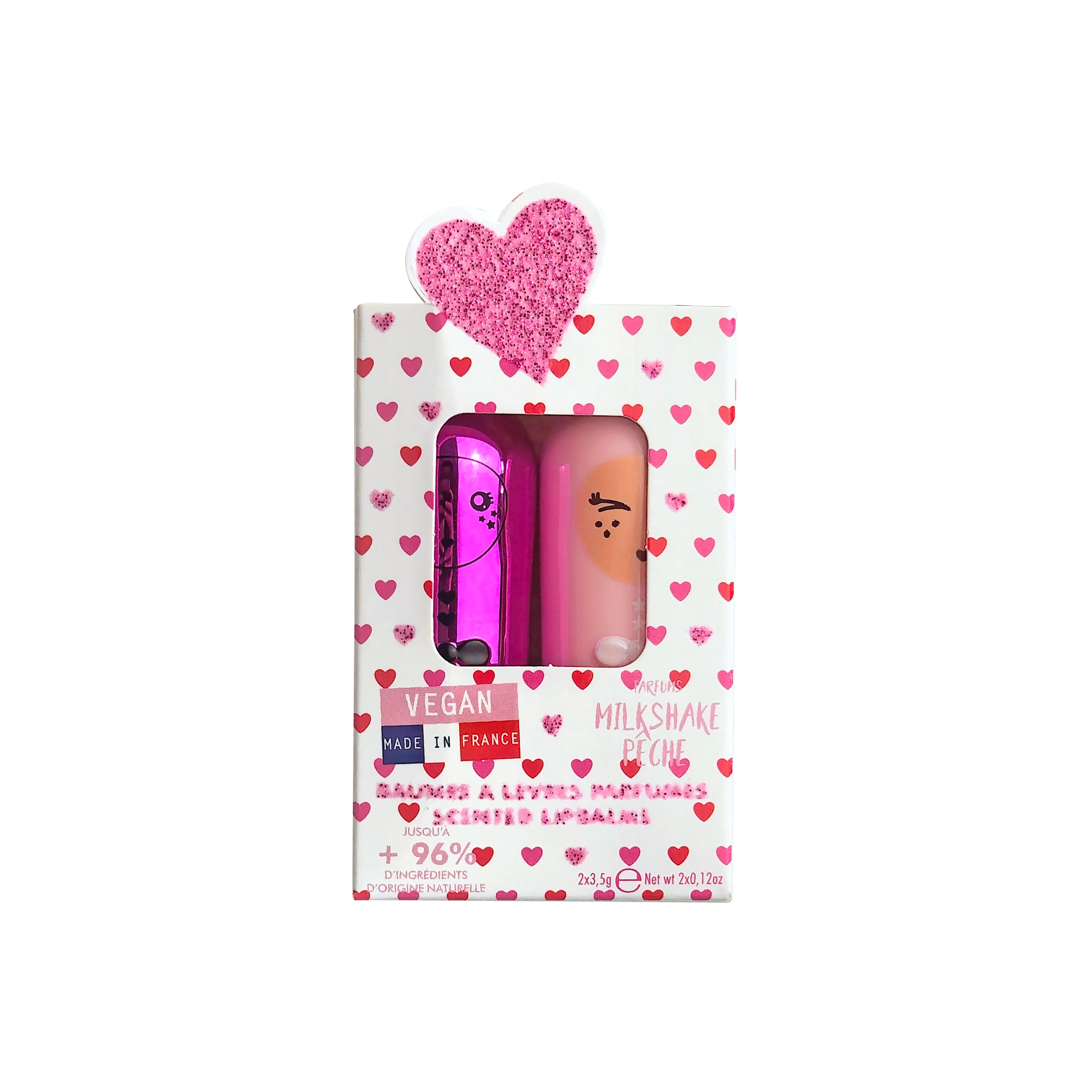 INUWET Bunny Lip Balm Red Love Duo Gift Set - Milkshake & Peach