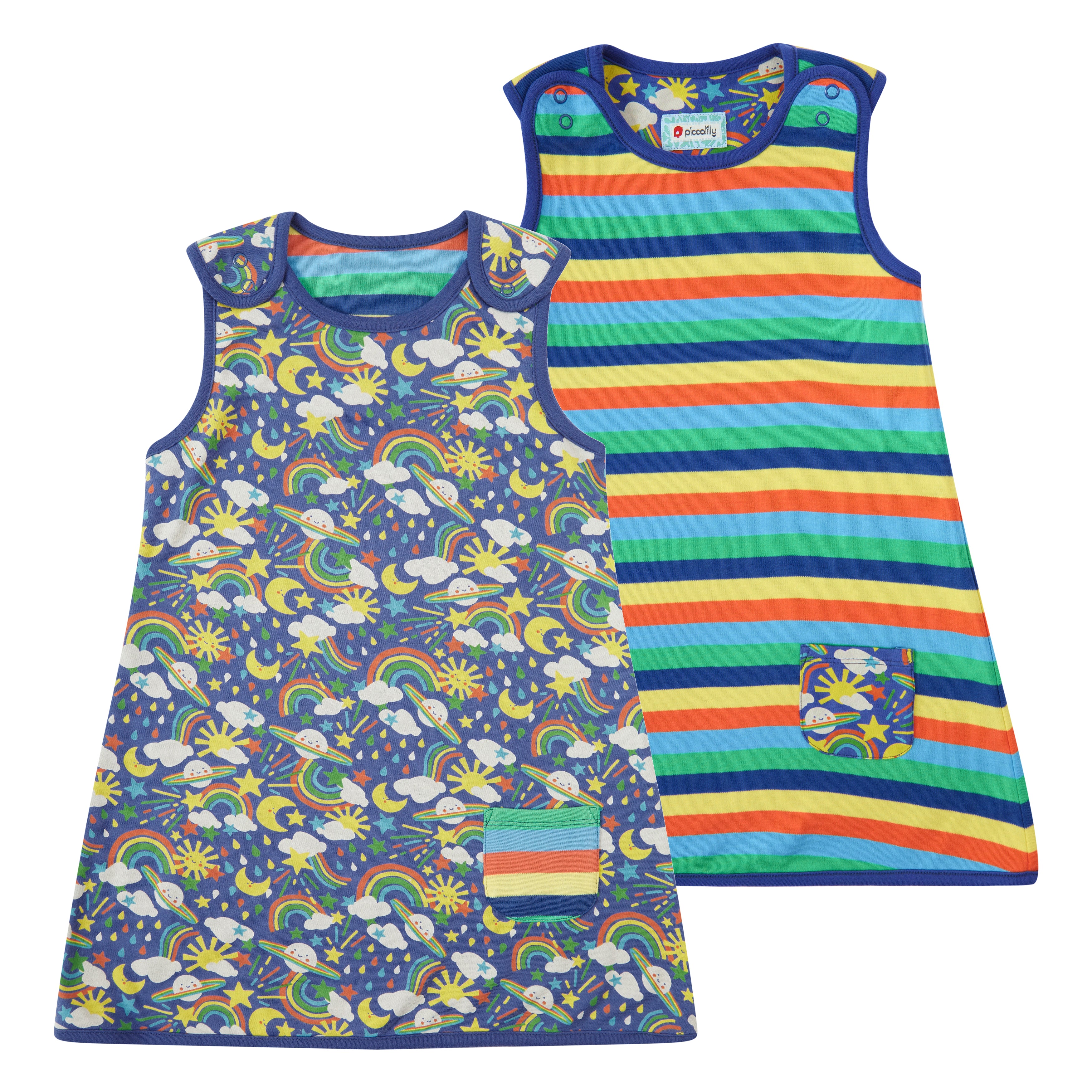 Piccalilly Reversible Dress Rainbow Weather