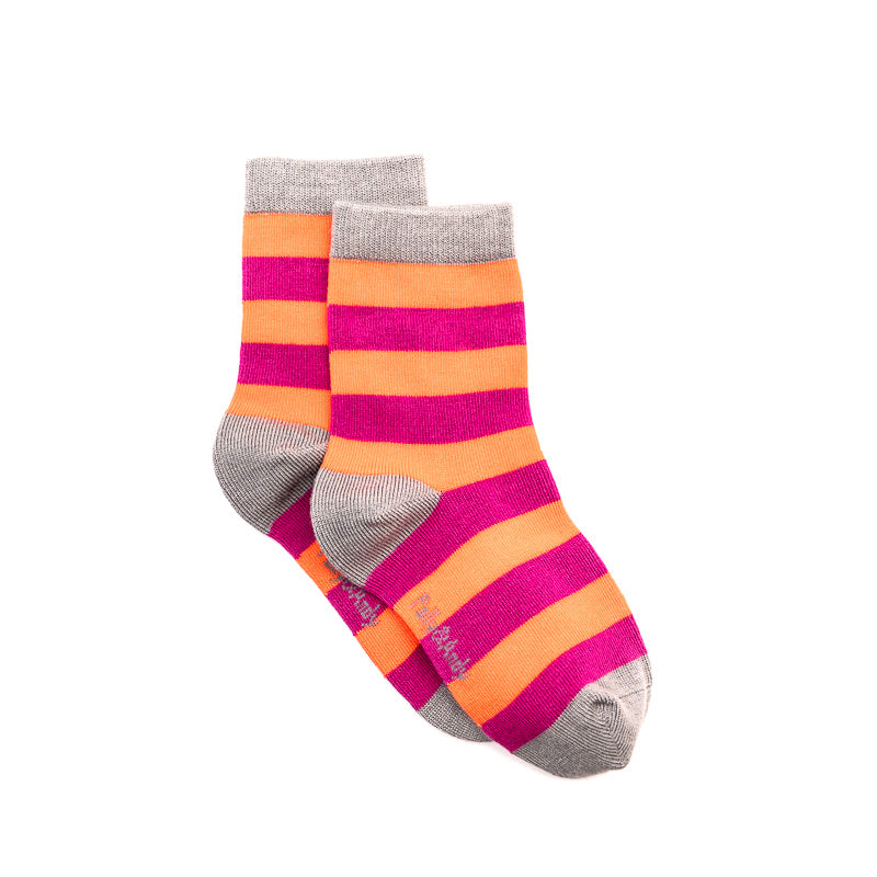Polly & Andy Children's Socks Pink/Purple Stripe