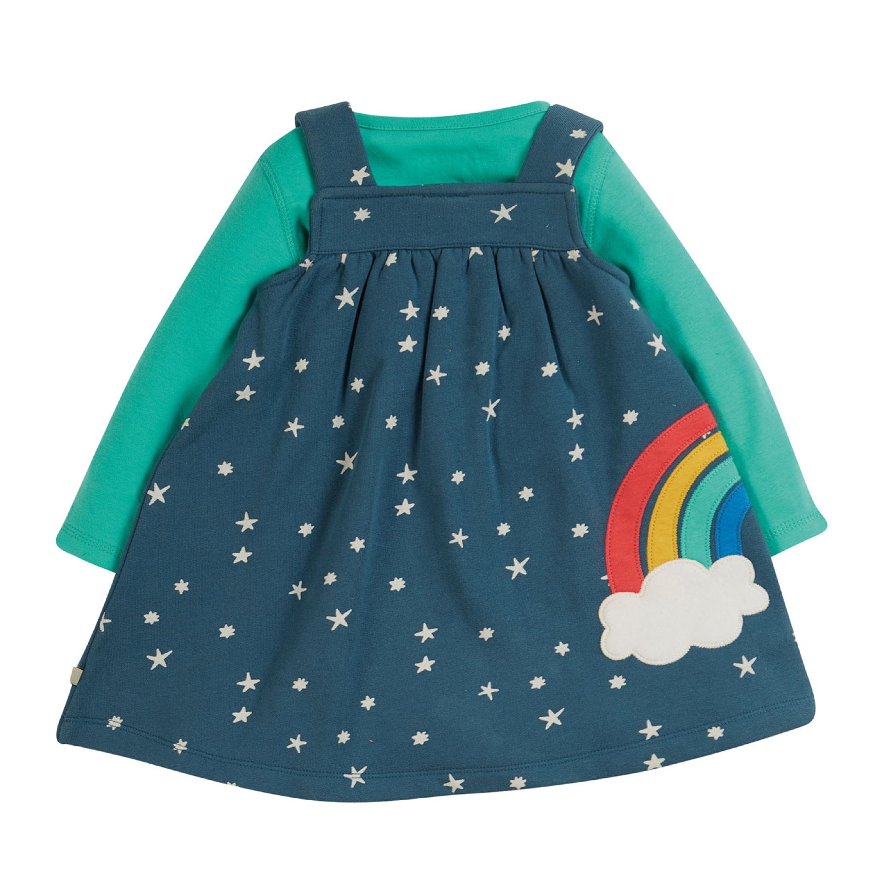 Frugi Pippa Pinafore Outfit, Abisko stars/Rainbow