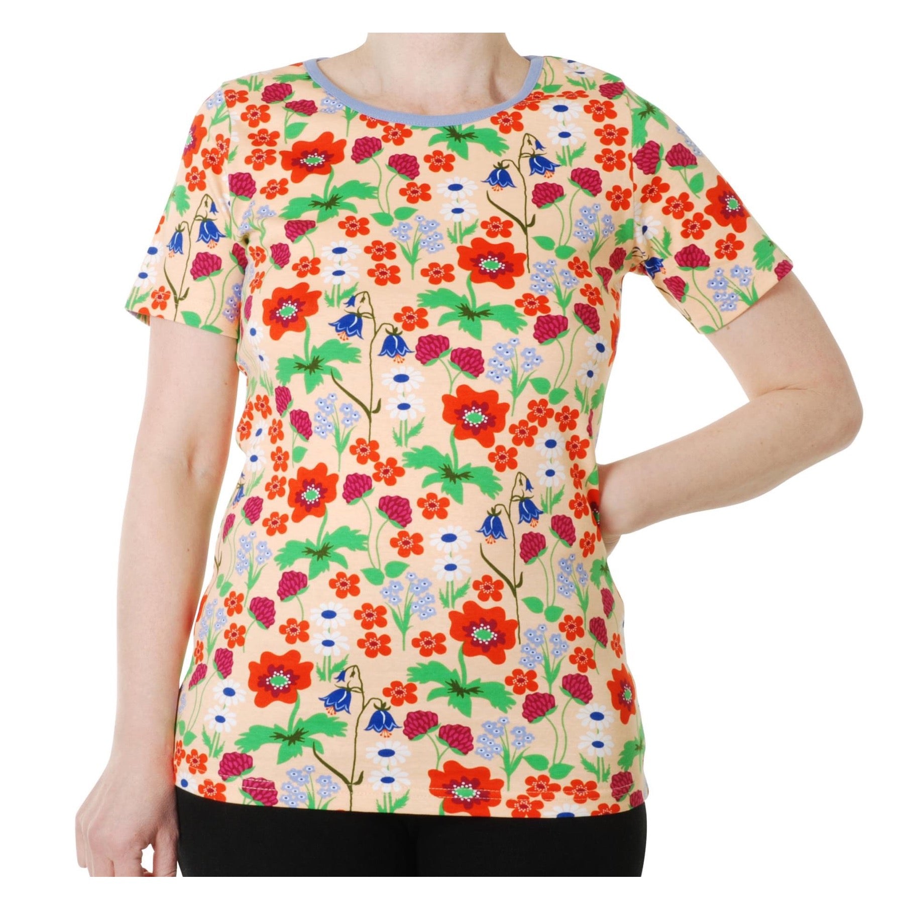 DUNS Sweden Top SS Summer Flowers Bleached Apricot (Adults)