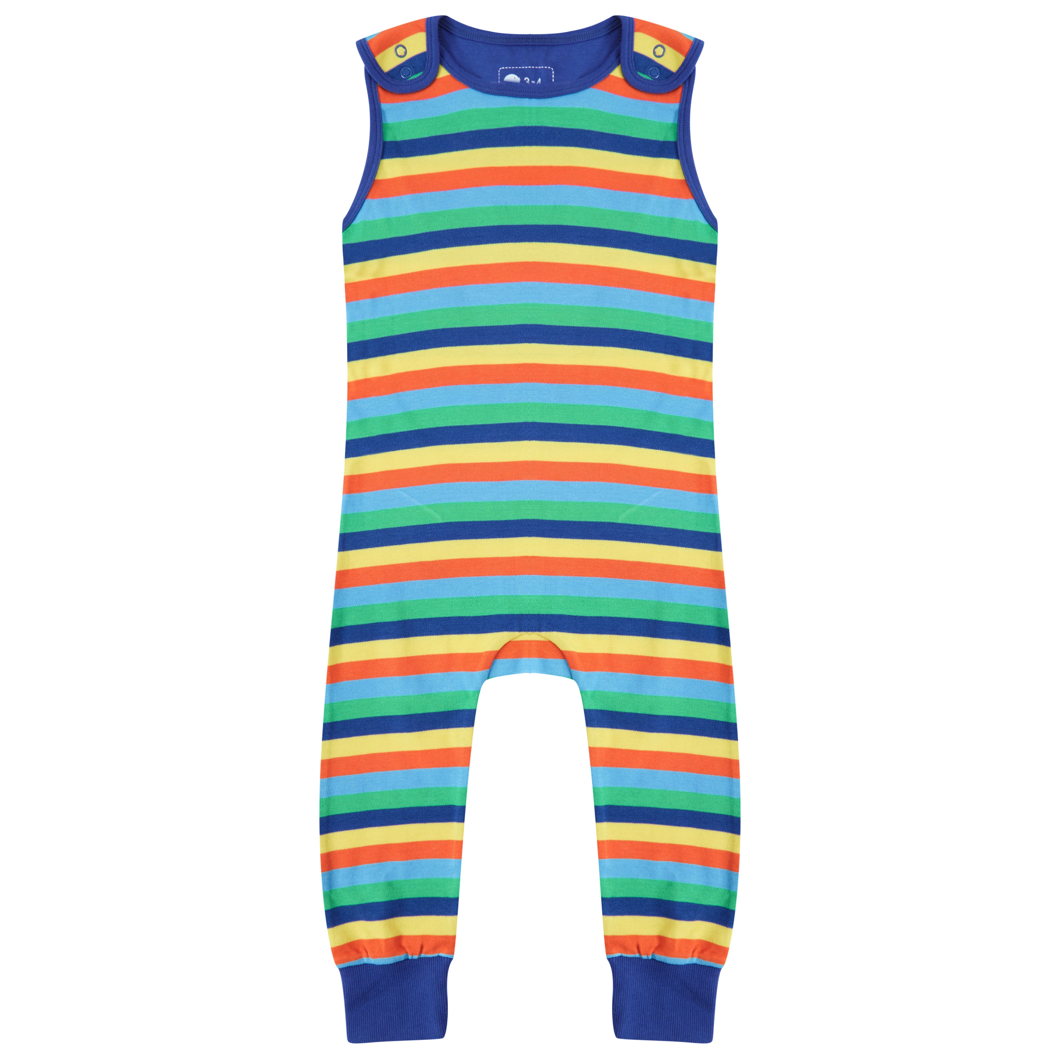 Piccalilly Dungarees Rainbow Stripe