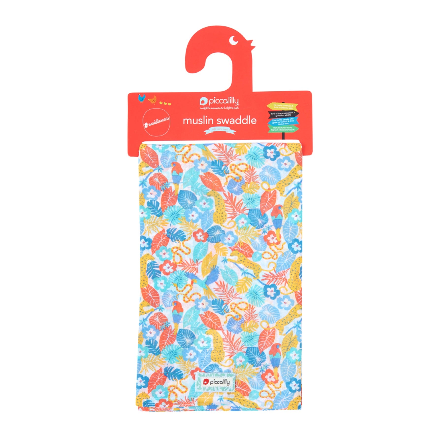 Piccalilly Muslin Swaddle - Jungle