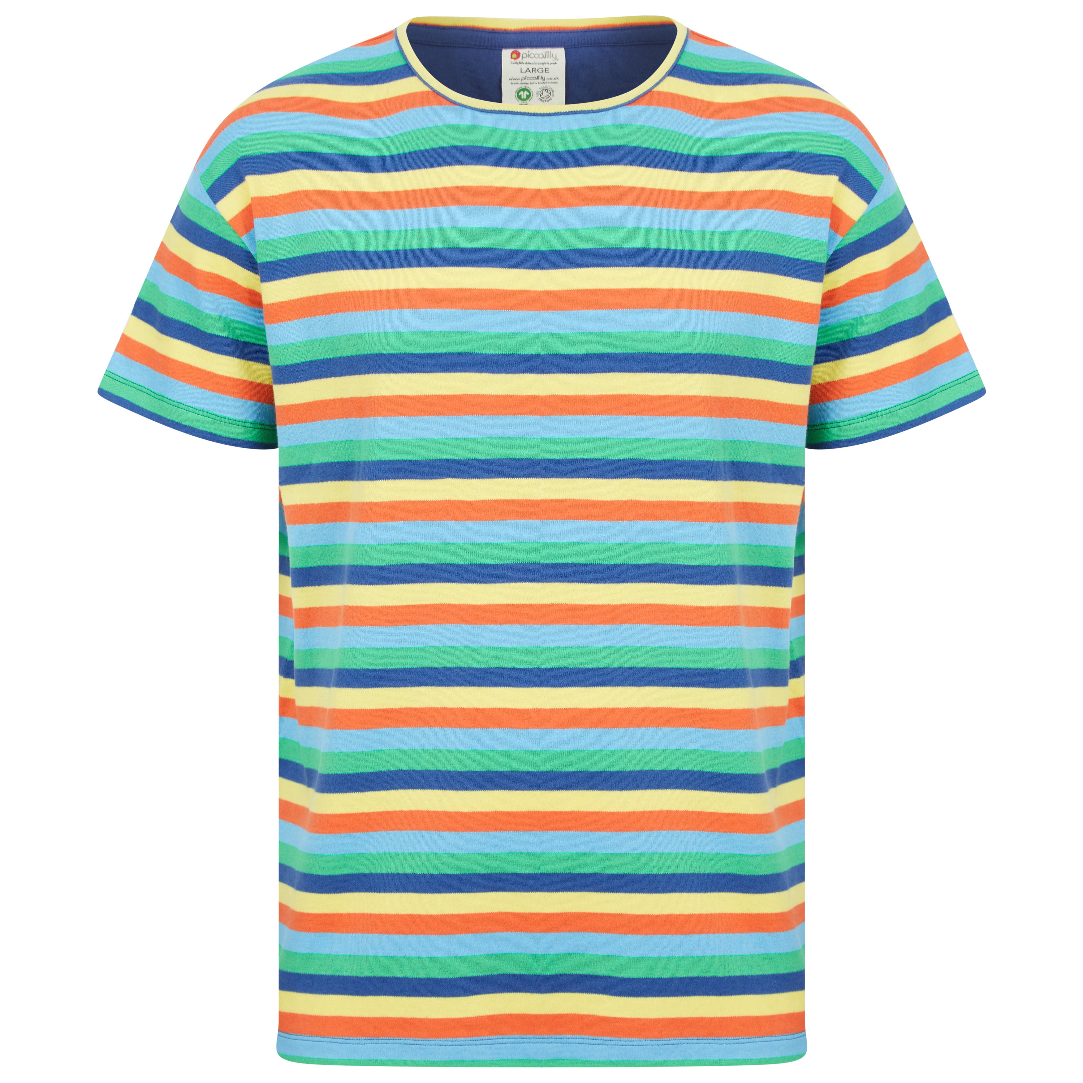 Piccalilly T-shirt Rainbow Stripe (Adult - Mens)