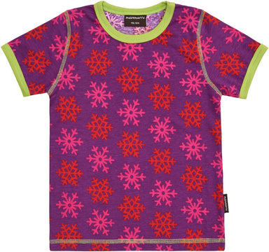 Maxomorra Top SS Snowflakes (62/68, 74/80) - little-tiger-togs